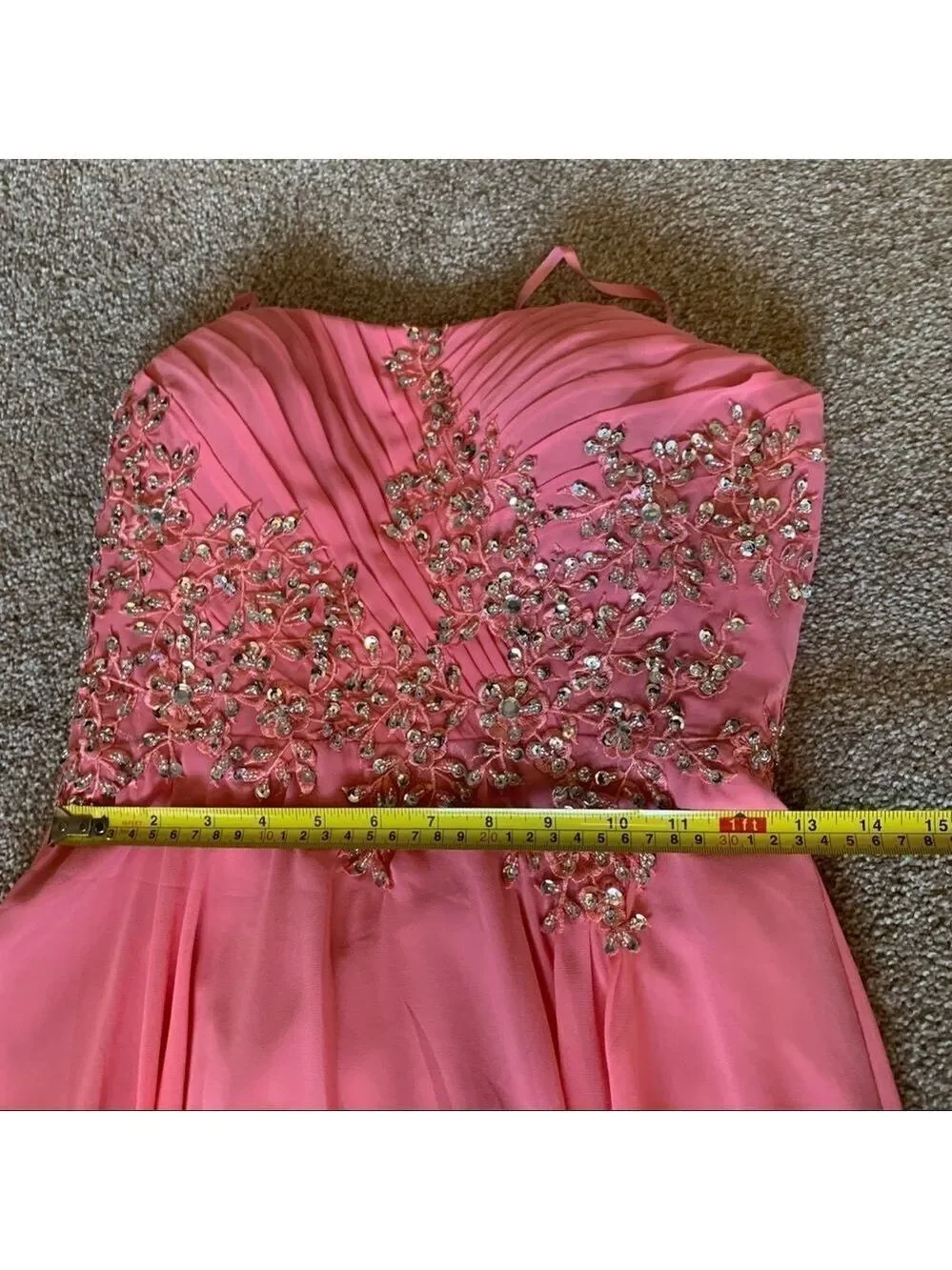 ANNA Rose pink sleeveless sequin beaded sweetheart prom bridesmaid gown🔥